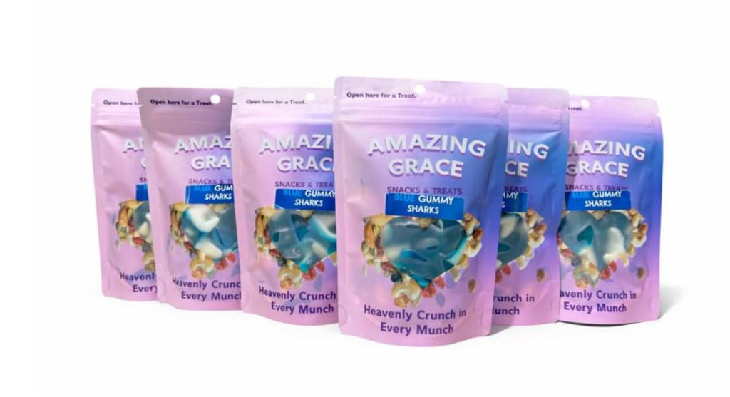 Blue and White Gummy Sharks (6 bags)