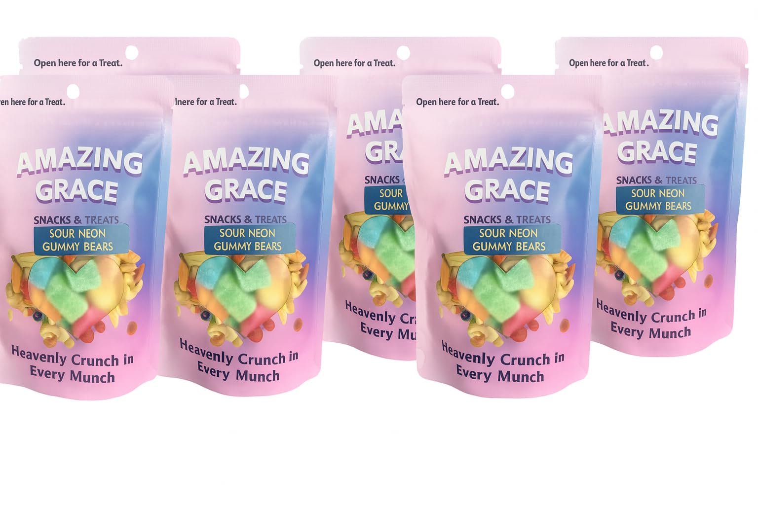 Sour Neon Gummy Bears (6 bags)